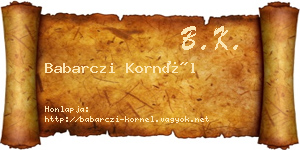 Babarczi Kornél névjegykártya