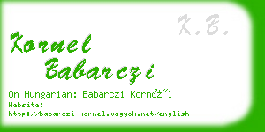 kornel babarczi business card